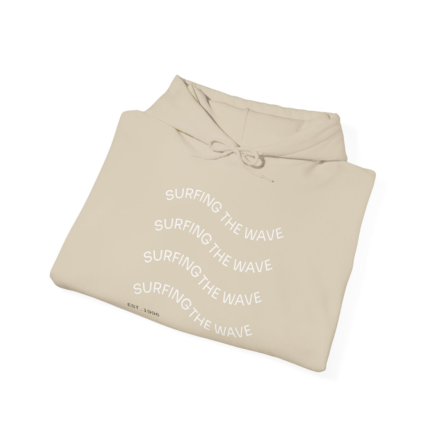 Surfing The Wave Hoodie — Minimal Surf Graphic Pullover (EST. 1996)