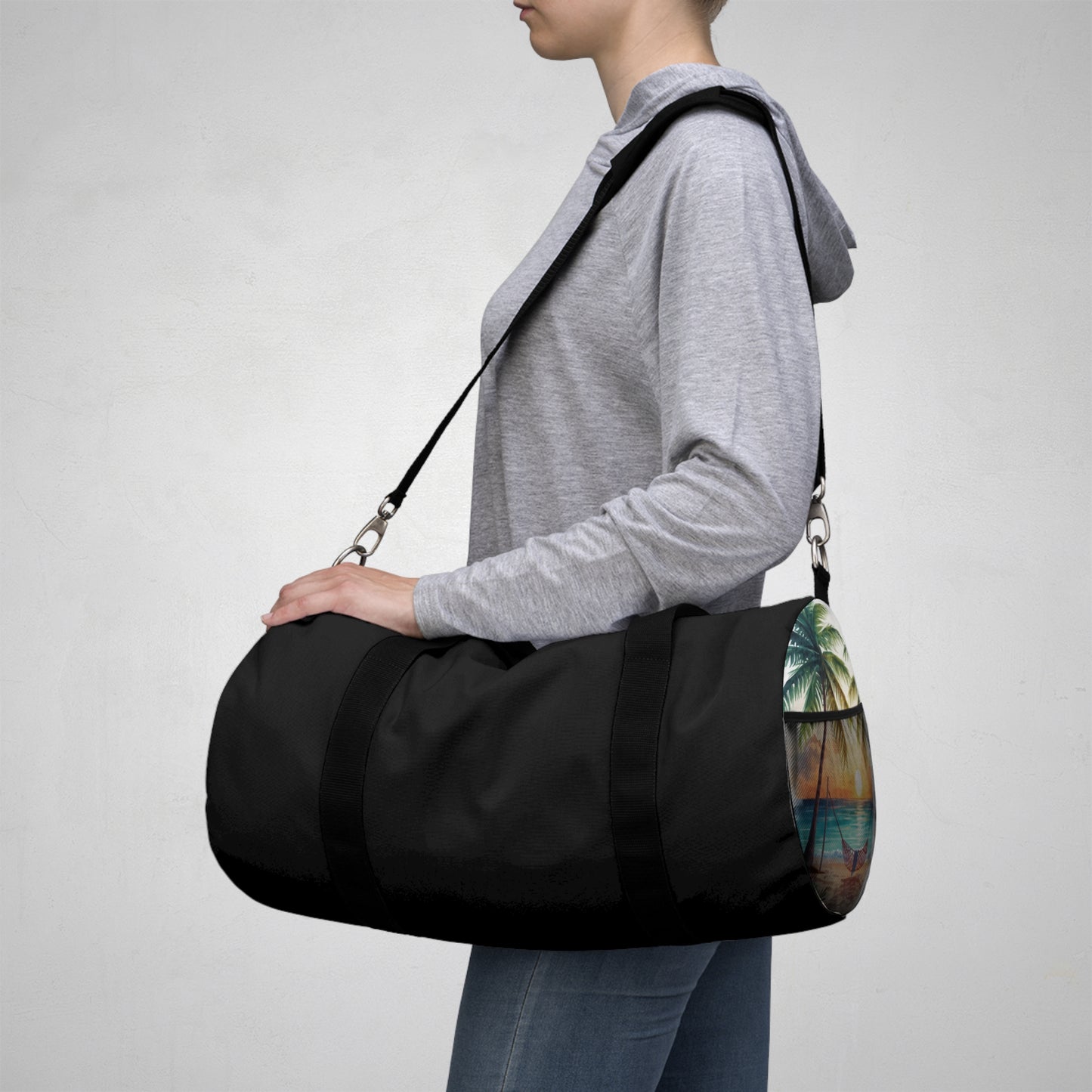 Tropical Palm Print Duffel Bag — Beach Travel Gym Weekender