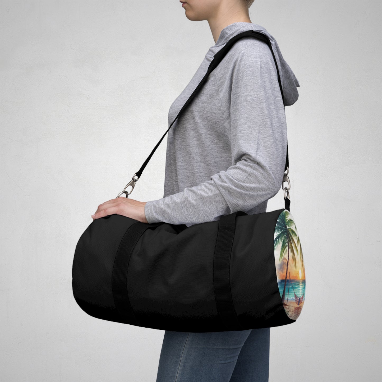 Tropical Palm Print Duffel Bag — Beach Travel Gym Weekender